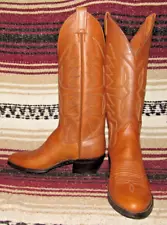 Mens Vintage Sanders Brown Leather Handcrafted Cowboy Boots 6 1/2 D NEW In Box