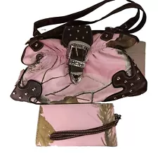 Realtree Pink Camo Purse, Over Shoulder Studded, Western + Wallet