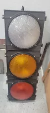 BLACK vintage traffic light signal, 120v cord, GREAT GIFT IDEA!