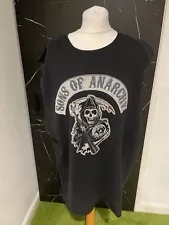 MENS Vintage Sons Of Anarchy Modified T Shirt Vest Xl Skull Band