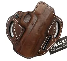 TAGUA Premium Brown Leather Open Top RH OWB Belt Holster PARA ORDNANCE WARTHOG