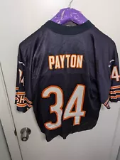 Walter Payton #34 Cut Off Reebok Throwback Chicago Bears NFL Jersey Navy SZ L