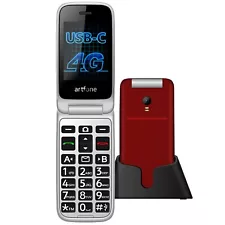 Artfone G3 Unlocked for Seniors Cell Phone 4G Volte Flip Big Buttons Phones -Red