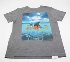 Plants vs Zombies T-Shirt Unisex Gray Scuba Size Medium (8) Youth/Juniors Swim