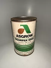 Rare Vintage Asgrow Vigorpak Cabbage Seeds .19 LB Net Weight Full Metal Can