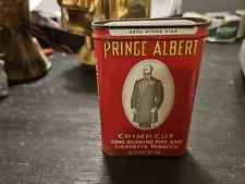 PRINCE ALBERT IN THE CAN CRIMP CUT TOBACCO RED TIN 1 1/2 Oz Empty