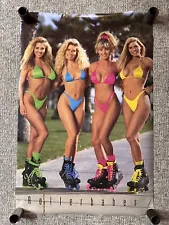 Sexy Models "Rollerbabes" Rollerblading Pin Up Poster 1992 21"x32"