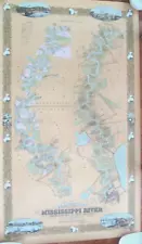 Mississippi River New Orleans-to-Natchez Plantation Map From 1858 / Repo 1967