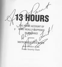 Kris Paronto SIGNED 13 Hours JSA COA 2006 Benghazi Great inscriptions Never Quit