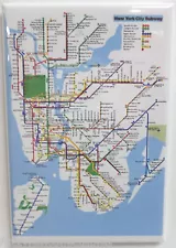 New York City Subway Map 2" x 3" Refrigerator Locker MAGNET NYC