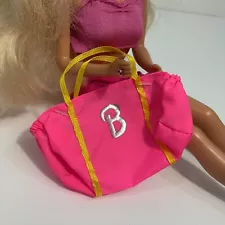 Vintage 1993 Mattel Gymnast Barbie #12127 Doll Pink Gym Duffel Workout Bag Only