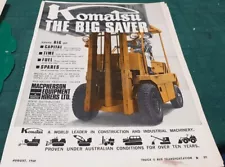 1968 KOMATSU FORK LIFT Australian Sales Advert