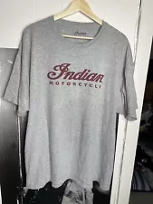 Indian Motorcycles Muncie Pa T-Shirt Size Xl Gray/Red