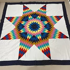 Texas Lone Star-Double Star Cotton Queen Size Sewing Patchwork quilt top/topper