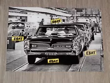 4X6 Vintage Photo 1966 Pontiac GTO Assembly Line Last Stages Of Production Ready