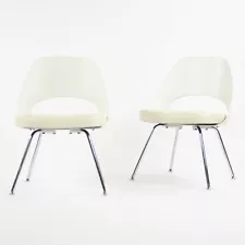 2014 Knoll Studio Eero Saarinen Executive Armless Side Chairs White 100+ Avail