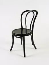 Dollhouse Miniature Black Bentwood Chair, S8508