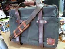 vintage Will Leather Goods Satchel leather Canvas Briefcase Messenger (on sale)