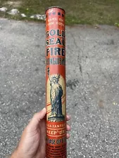 Rare Antique Statue Of Liberty Gold Seal Fire Extinguisher EMPTY Detroit Mich