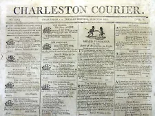 1807 Charleston SOUTH CAROLINA newspaper w Ads NEGR0ES FOR SALE off SLAVE SHIPS