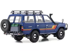 Toyota Land Cruiser 60 RHD (Right Hand Drive) Blue with Stripes and Roof Rack wi