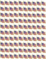 LOT OF 100 AMERICAN FLAG LAPEL PINS 0.75" United States USA Hat Tie Tack Pin