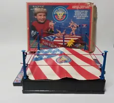 Rare 1990 Official Wrestling Ring WWE WWF WCW AWA Rainbow Toys Remco Rocky