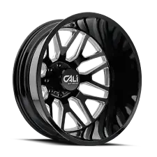 24 inch 24x8.25 CALI OFF-ROAD INVADER DUALLY Black wheels 8x6.5 8x165.1 -232