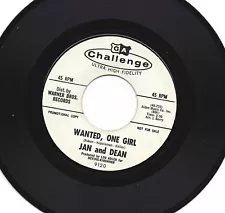 TEEN bw SURF ROCKER 45 - JAN and DEAN - WANTED, ONE GIRL - HEAR 1961 CHALLENGE