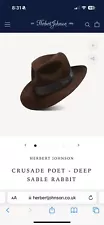 100% Authentic Herbert Johnson Indiana Jones Crusade Poet Fedora Hat, 58 CM