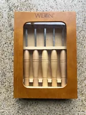 Wooden Boxed Set of 5 Wilton Midi Wood Lathe Chisels 10 1/2" Long 1/8" - 1/4"