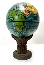 Antique Very Early 1900's Germany Atlas Holding World Globe Pencil Sharpener