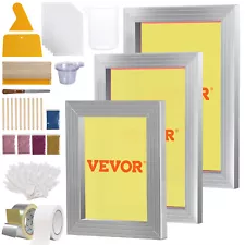 VEVOR Screen Printing Kit Silk Screen Printing Frames 6x10/8x12/10x14 110 Mesh