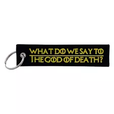 God of Death Keychain Key Tag for Motorcycles, Scooters, Cars & Gifts (BLK/GLD)