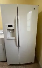 White GE Side-by-Side Refrigerator