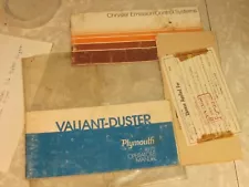 1972 PLYMOUTH VALIANT DUSTER OPERATOR MANUAL