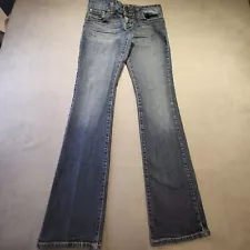 Guess Jeans Womens 27 Daredevil Boot Cut Denim Distressed Stretch Y2k