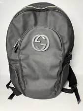 Gucci Interlocking G Backpack Coated Canvas Medium Black