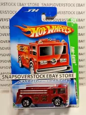 2009 HOT WHEELS TREASURE HUNT FIRE-EATER FIRE TRUCK, HW #46, NICE CARD & VHTF