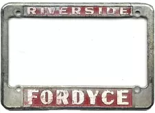 *99 CENT SALE* 1960s Fordyce Riverside California Motorcycle License Plate Frame