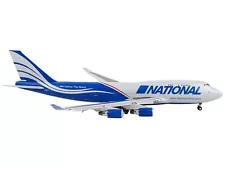 Boeing 747-400F Commercial Aircraft with Flaps Down "National Airlines" Gray and