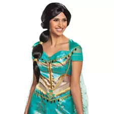 Womens Disney Princess Jasmine Black Ponytail Wig