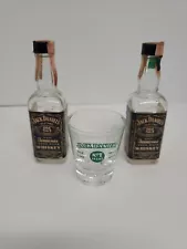 Jack Daniels 1977 Black Label Mini Bottles Shot Glass Lot Lynchburg, Tn