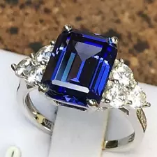 Natural 6.00 Carat 925 Sterling Silver Handmade Tanzanite Ring