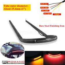 Motorcycle 1" Upswept Rear Seat Hoop w/ Turn Signal LED Taillight For Cafe Racer