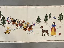 ð¥ Fine Antique Vintage 1940s Disney SNOW WHITE Dwarfs Embroidered Tapestry, WOW