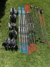 Lot of Cross Country Skis Boots Poles New