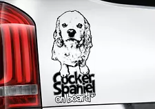 American Cocker Spaniel Car Sticker - Dog On Board Bumper Window Decal V03BLK