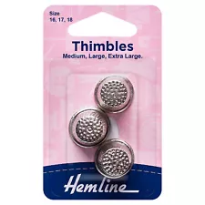 Hemline Metal Thimbles Assorted Sizes