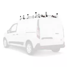 Vantech H1 3-Bar Steel Ladder Roof Rack, Fits Ford Transit Connect 2014-On,White